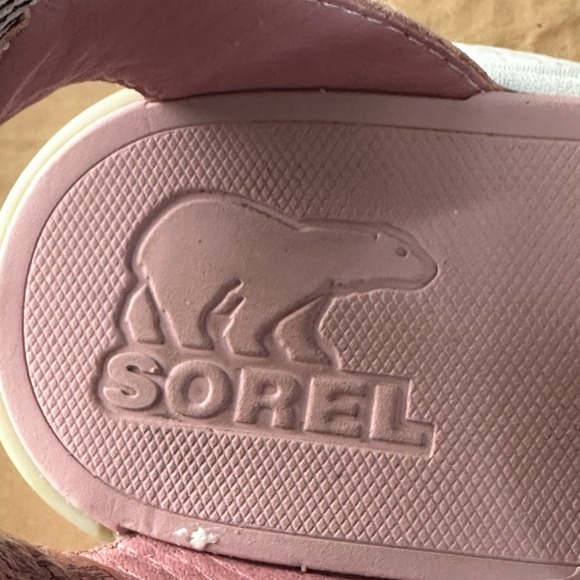 Sorel Kinetic Sandals Pink Gray Yellow Elastic Straps Womens 7.5 Sport Shoes - Picture 4 of 12